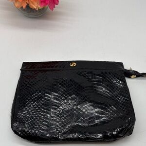 Il Punto Rosso Elegant Black Snakeskin Clutch Bag BP9137A